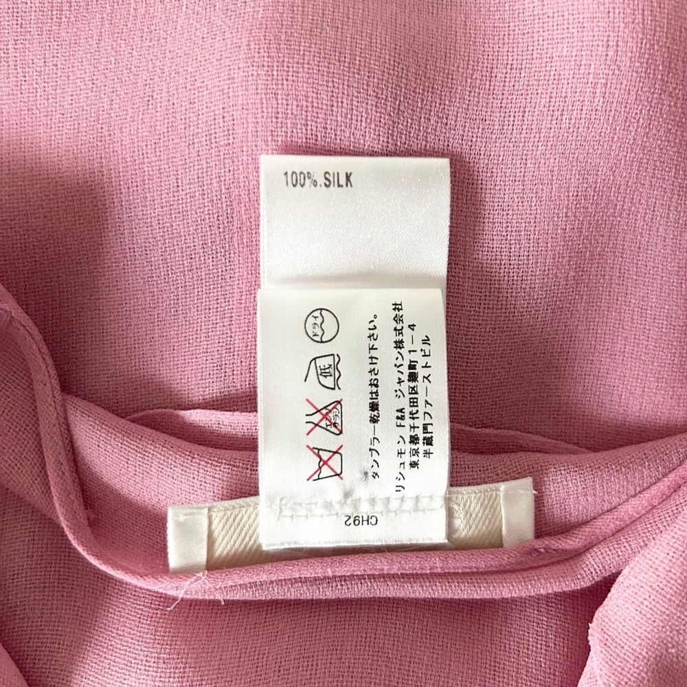 Chloe Pink 100% Silk Sheer Ruffle Peter Pan Collar Blouse 36 FR Small - Picture 7 of 7